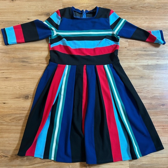 Eloquii Striped Fit & Flare Midi Dress (Plus Size)- size 14 - Picture 1 of 2